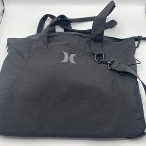 Hurley Tote Bag Carryall Crossbody Shopper Tote Beach Bag Storage Utility Black